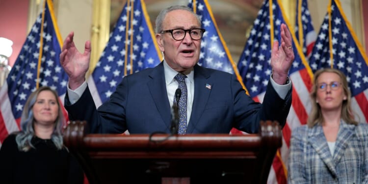 Senate Minority Leader Chuck Schumer speaks at a news conference at the U.S. Capitol in Washington, DC on Oct. 29, 2025.