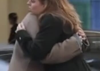 On November 7, the sisters, 37 and 35 respectively, appeared oblivious to onlookers as they wrapped each other up in a warm hug before exchanging what appeared to be words of consolation in the middle of a bustling Mayfair street in London