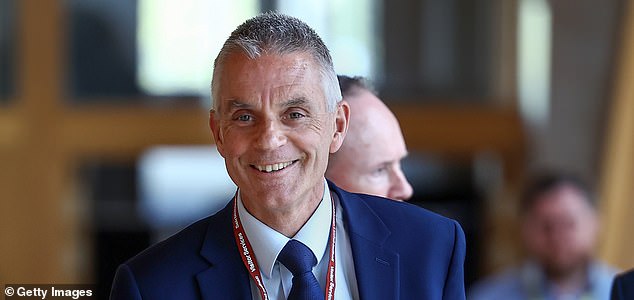 (FILE PHOTO) EDINBURGH, SCOTLAND - APRIL 23: Director General of the BBC, Tim Davie, attends the SNP weekly group meeting at the Scottish Parliament on April 23, 2024 in Edinburgh, Scotland. (Photo by Jeff J Mitchell/Getty Images)