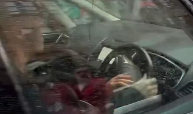 Pictured: Paul Doyle was seen driving the car during his terrifying rampage in Liverpool on May 26, 2025