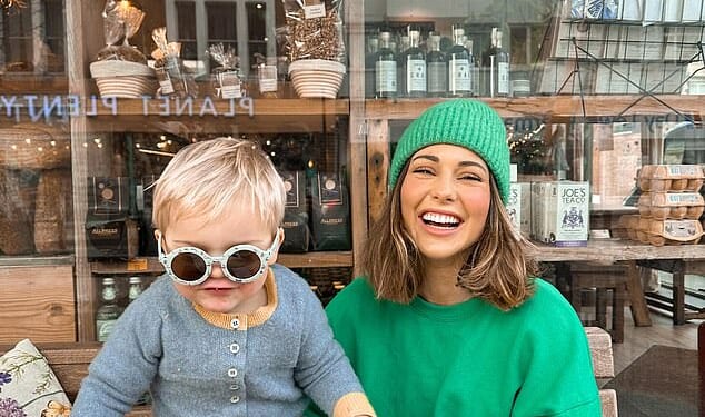 Former Made in Chelsea star Louise Thompson (right) has revealed she will never be able to have another child after her son Leo's birth in 2021