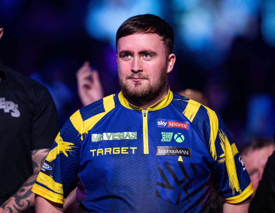 15th November 2025, WV Active Aldersley, Wolverhampton, Midlands, England; 2025 PDC Mr Vegas Grand Slam of Darts, quarterfinals; Luke Littler is introduced to the fans before his quarter final match against Josh Rock Credit: Action Plus Sports Images