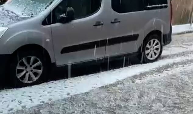 Majorca was struck by a freak hailstorm on Wednesday