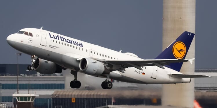 This Getty stock image dated March 17, 2022 shows Lufthansa Airbus A319 (D-AILY) departing for Munich, Germany.