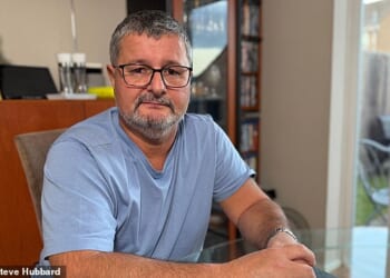 Dave Scott, pictured, has claimed he hit the alleged Huntingdon attacker with his car as he tried to make his escape, just moments before police swarmed in to arrest him