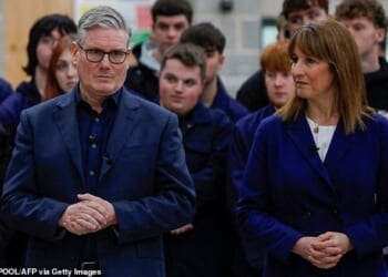 Rachel Reeves' rethink appears to have been prompted by panic in Downing Street over the threat to Keir Starmer (pictured together yesterday), with Labour MPs furious about the prospect of smashing manifesto promises