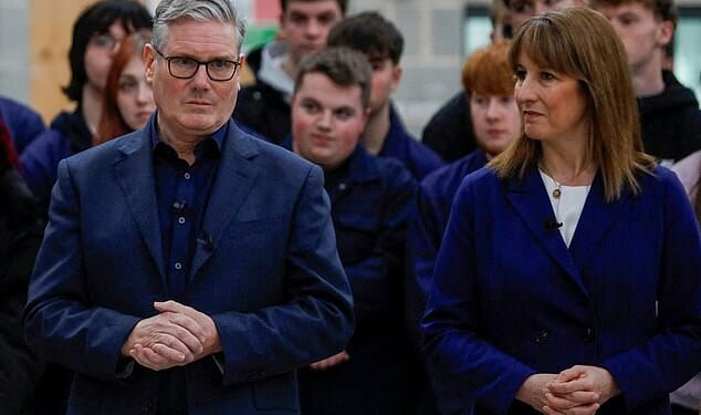 Rachel Reeves' rethink appears to have been prompted by panic in Downing Street over the threat to Keir Starmer (pictured together yesterday), with Labour MPs furious about the prospect of smashing manifesto promises
