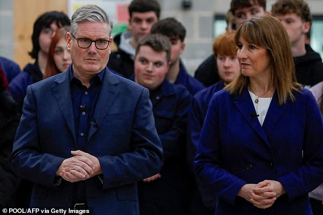 Rachel Reeves' rethink appears to have been prompted by panic in Downing Street over the threat to Keir Starmer (pictured together yesterday), with Labour MPs furious about the prospect of smashing manifesto promises