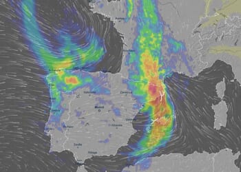 Graphic shows storm striking parts of coastal Spain
