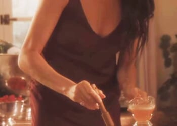 Meghan Markle opted for a very festive look in her latest promotional video for As ever - as she gushed over strolling through fields of sage with her family