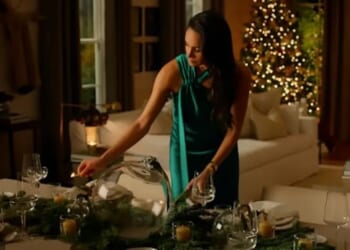 Meghan Markle wears a £1,300 Galvan 'Ushuaia' dress in the trailer for her new Netflix special