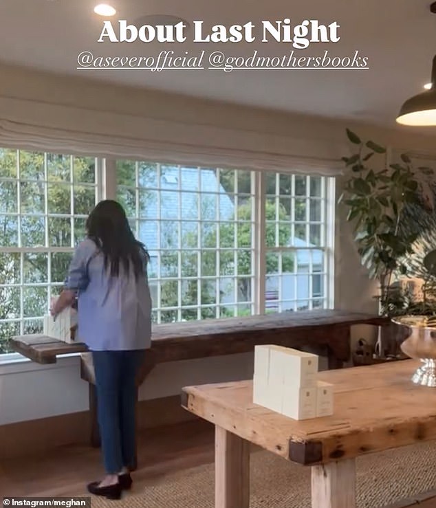Meghan posted a video of her arranging As Ever products to sell at Californian bookshop, Godmothers