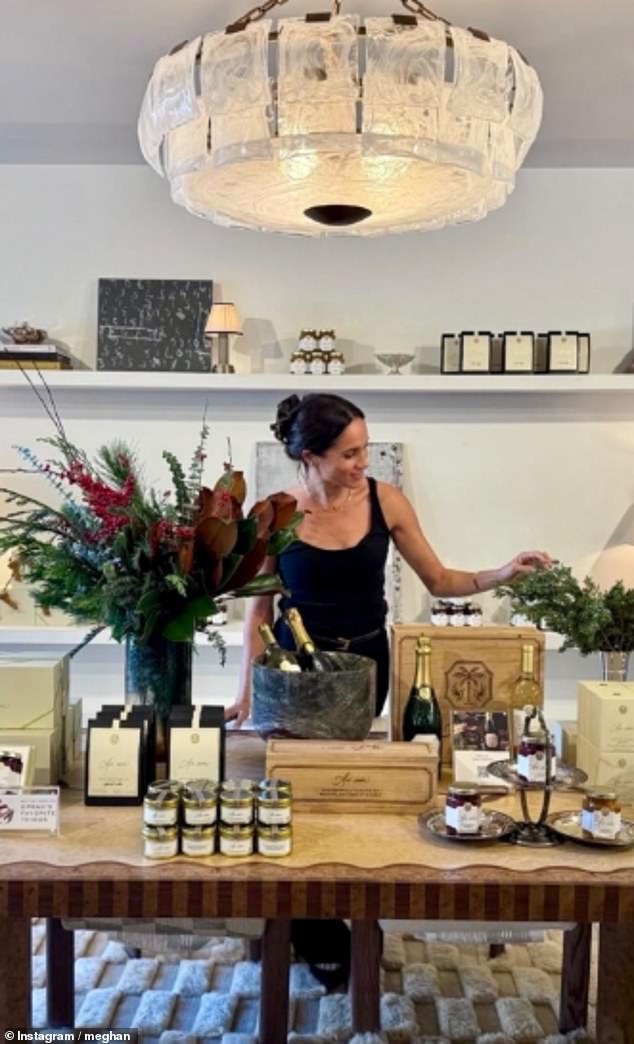 Meghan Markle posed with her As Ever range in the Soho Home store in West Hollywood on her Instagram