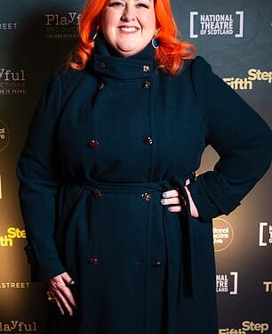 Michelle McManus, 45, displayed her incredible 9st weight loss in a stylish navy coat as she attended The Fifth Step premiere in Edinburgh, Scotland on Tuesday