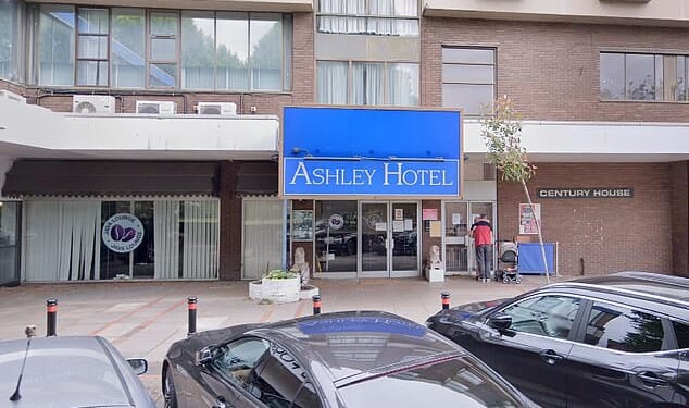 Izalden Alshaik Suleman, 32, was detained on alleged child sex offences by the National Crime Agency on October 17 at the Britannia Ashley Hotel in Hale, Greater Manchester (pictured) where he was staying at taxpayers' expense after the German authorities issued a European arrest warrant