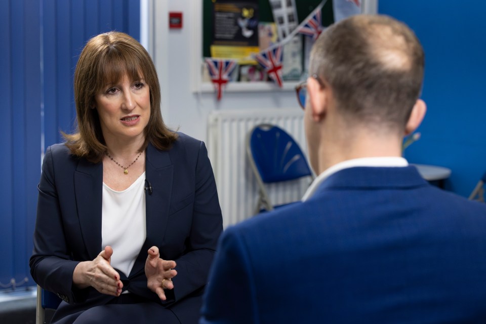 Chancellor Rachel Reeves is interviewed by Martin Lewis in Benn Partnership Centre in Rugby.