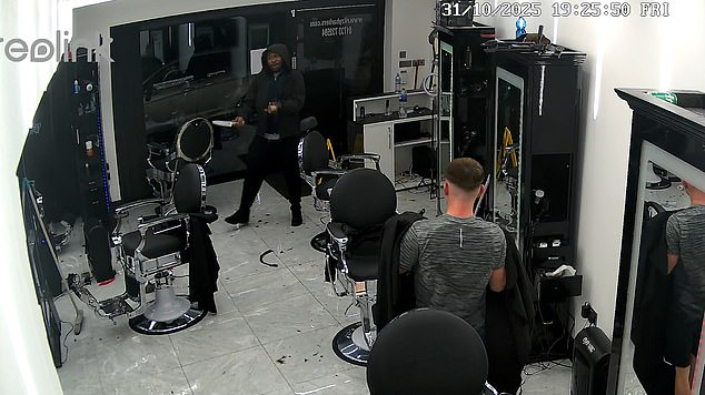 CCTV footage exclusively obtained by the Daily Mail allegedly shows Williams entering Ritzy Barbers in Peterborough, Cambridgeshire, on Friday