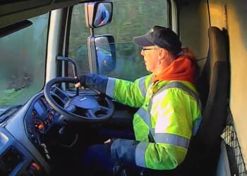 Christopher Tribe, 57, was looking out through the tiny gap when he ploughed straight into a mini-van in Sandycroft, Flintshire