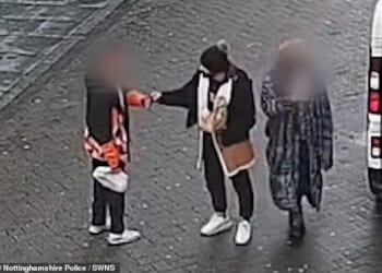 The sneaky street thief can be seen walking up to the man on Clumber Street, in Nottingham city centre, shortly after 7.30am on November 16