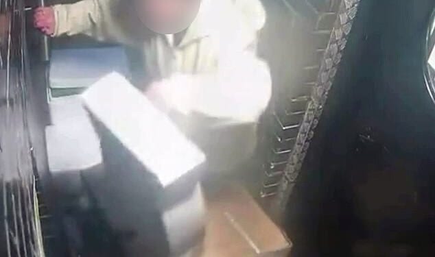 Footage has emerged of a woman lifting bags of meat from outside Galvin La Chapelle, the Michelin-starred Spitalfields restaurant, earlier this month