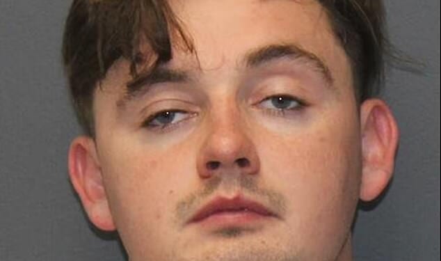 The suspect (pictured), who was also seriously injured in the crash, was originally named by US police as Steven Hall, 28, of Waltham Cross, Hertfordshire
