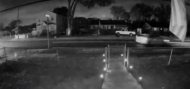 CCTV cameras on nearby homes captured footage of the pursuit