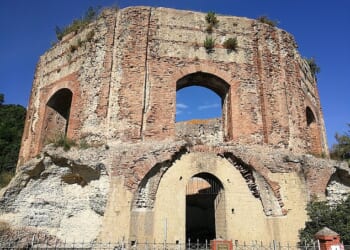 The stunning octagonal structure at Baiae near Naples, southern Italy has stood for nearly 2,000 years in a geologically active area