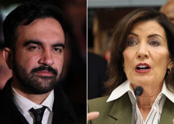 The fallout from socialist Zohran Mamdani's NYC mayoral election victory could spell trouble for New York Gov. Kathy Hochul, right.