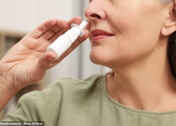 Called Neffy, it offers a needle-free alternative to the EpiPen used by those at risk of potentially fatal anaphylaxis to inject themselves with adrenaline (file image)