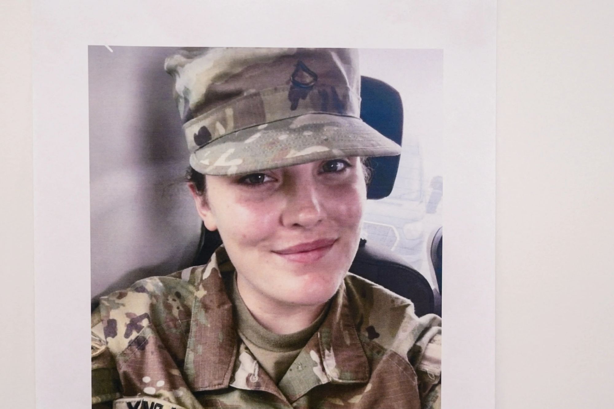 An image collage containing 1 images, Image 1 shows Picture of National Guard member Sarah Beckstrom in uniform
