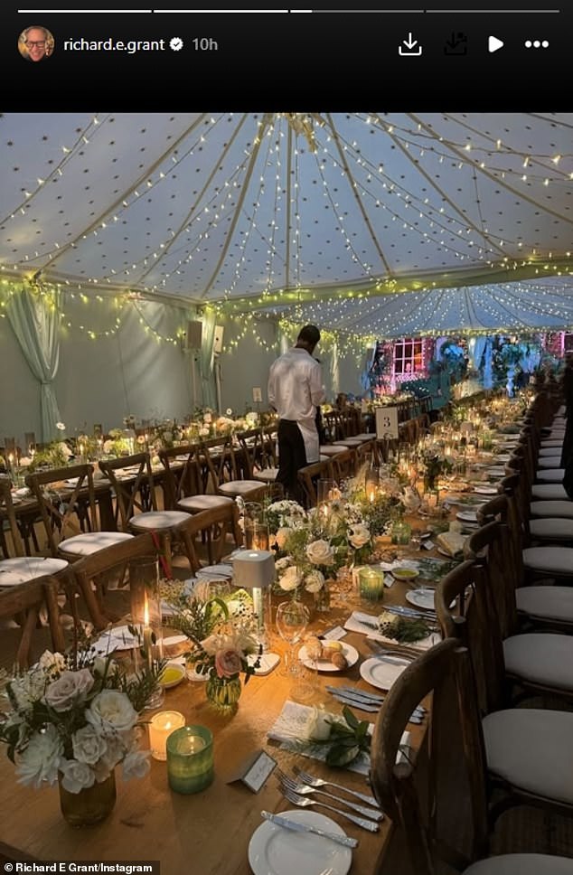 He also told how Skye catered for Richard's daughter Olivia's wedding last September - as he shared snaps from the nuptials to his Story