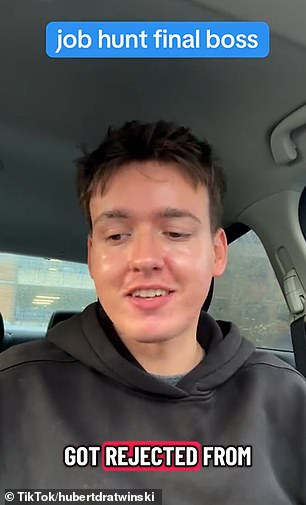 Hubert Dratwinski said this week he was rejected from a job simply for being unemployed