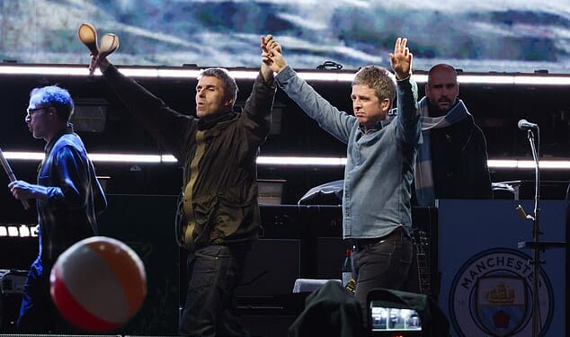 Oasis brought their blockbuster 41-date reunion tour to a close on Sunday night, taking a final bow in front of 60,000 roaring fans in São Paulo, Brazil (pictured in August)
