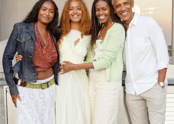 In a joint post, former President Barack Obama and former First Lady Michelle Obama shared a glowing image with their two daughters, Malia, 27, and Sasha, 24