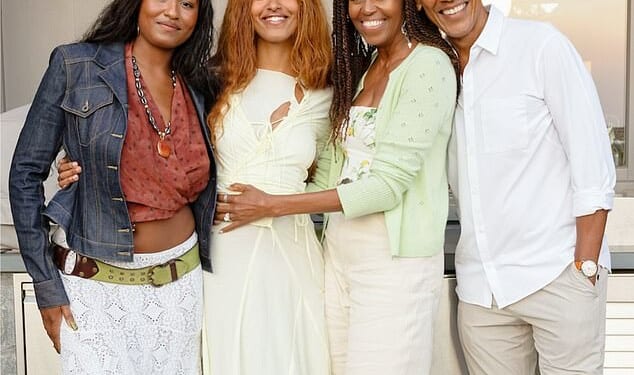 In a joint post, former President Barack Obama and former First Lady Michelle Obama shared a glowing image with their two daughters, Malia, 27, and Sasha, 24