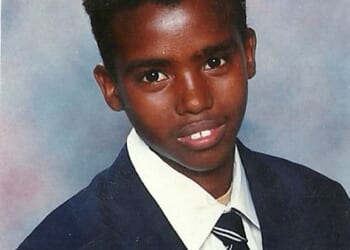 Olympic hero Sir Mo Farah, pictured while at Feltham Community School in West London