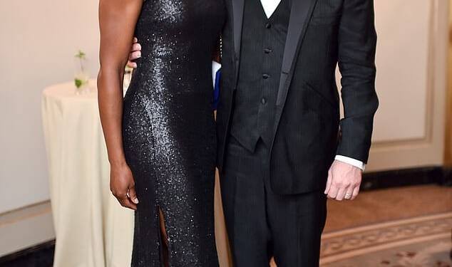 Dame Denise Lewis, 53, has confirmed she has split from her music mogul husband Steve Finan, 60, following their 17-year marriage (pictured together in 2015)