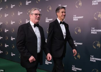 Keir Starmer and Ed Miliband enjoyed a black tie bash last night after making the emissions-heavy 12,000-mile round trip to the Amazon to reiterate his commitment to Net Zero