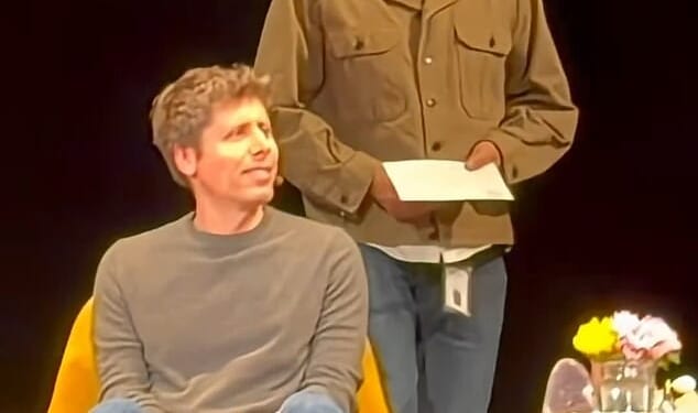 OpenAI CEO Sam Altman (pictured) was unexpectedly served with a subpoena just as he was being grilled over America¿s deepening wealth divide at a live event on Monday