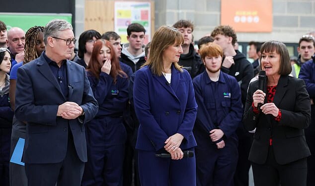 Keir Starmer (pictured in North Wales with Rachel Reeves and Welsh Secretary Jo Stevens today) is struggling to contain mounting pressure to turf out No10 aides behind brutal briefing against the Cabinet