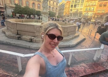 Hayley Minn (pictured in Malaga) reveals her pick of the top Black Friday deals on travel accessories