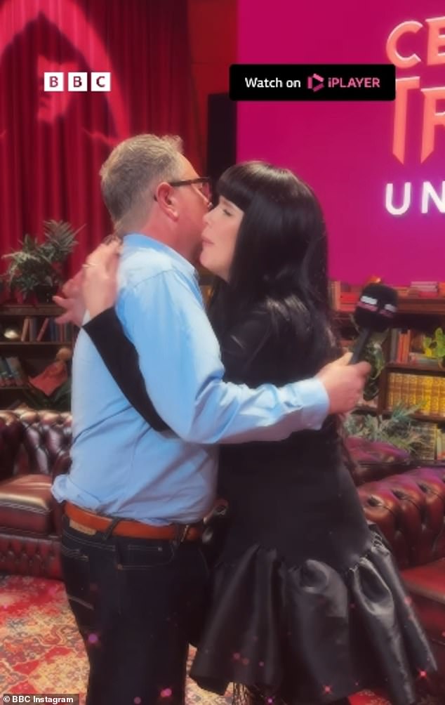 Paloma Faith and Alan Carr begrudgingly hugged each other as they put their Traitors feud to bed