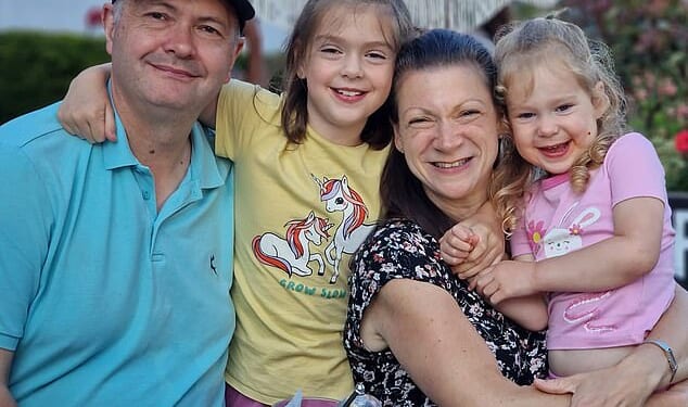 Maxie Allen and Rosalind Levine pictured with their daughters at their home in Borehamwood