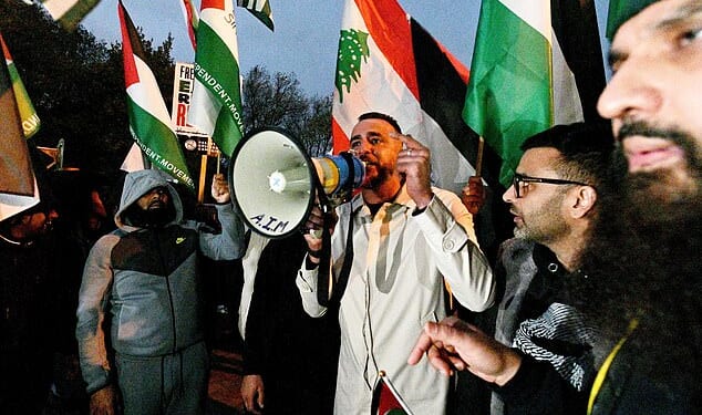Police make arrests outside Villa Park amid ring of steel for match with Maccabi Tel Aviv - as pro-Palestine protesters descend while Israeli fans respond by waving flags outside ground