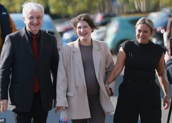 Bella Culley, seen with her mum Lyanne and lawyer Malkhaz Salakaia, after her release yesterday, is due to fly back into the UK tonight