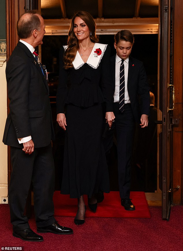 The Princess of Wales arrives at the Royal Albert Hall with her son Prince George