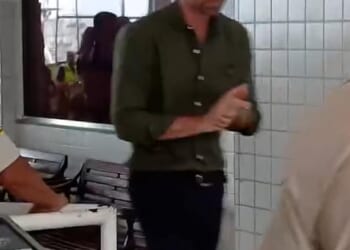 Prince William, 43, was seen taking a quick toilet break in public facilities while visiting Paquetá Island, located in Guanabara Bay, Brazil