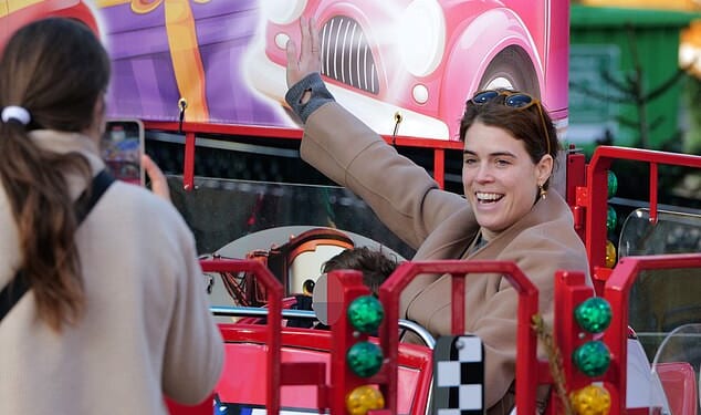 Princess Eugenie left the recent woes of her parents behind her as she treated her sons to a family day out at Winter Wonderland in London's Hyde Park