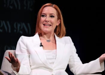 Jen Psaki speaks onstage during Jen Psaki in Conversation with Lawrence O’Donnell at 92NY on May 8, 2024, in New York City.