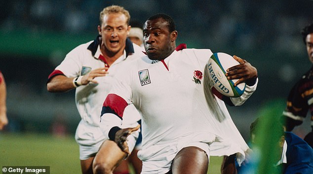 The Daily Mail can reveal that Sullivan's father is none other than Nigerian-born former England rugby star and notorious bon viveur, Victor Ubogu. Pictured in 1995